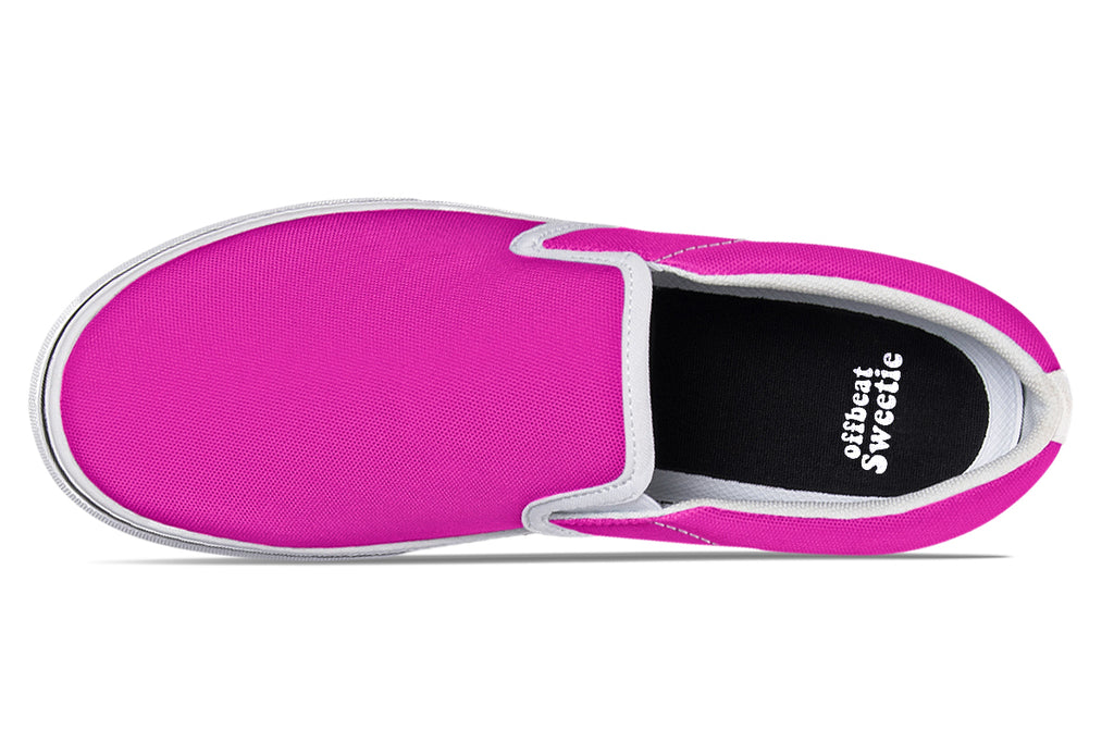 Pink And Green Mismatch Slip Ons