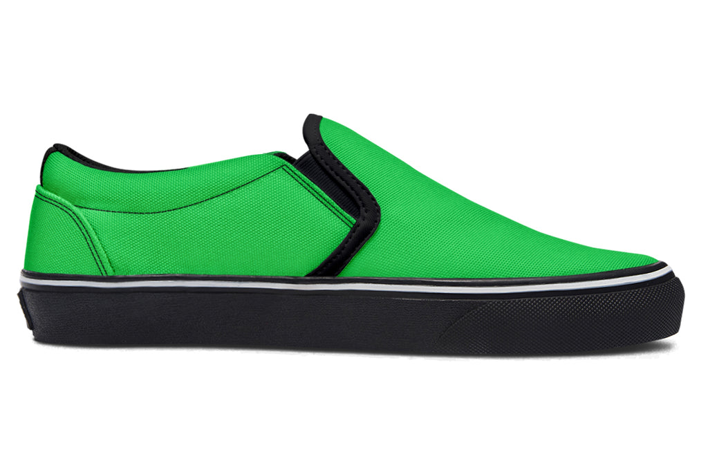 Pink And Green Mismatch Slip Ons