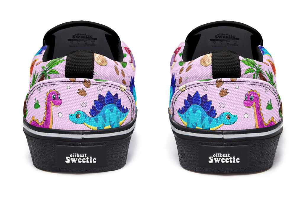 Pink Baby Dinos Slip Ons - Offbeat Sweetie