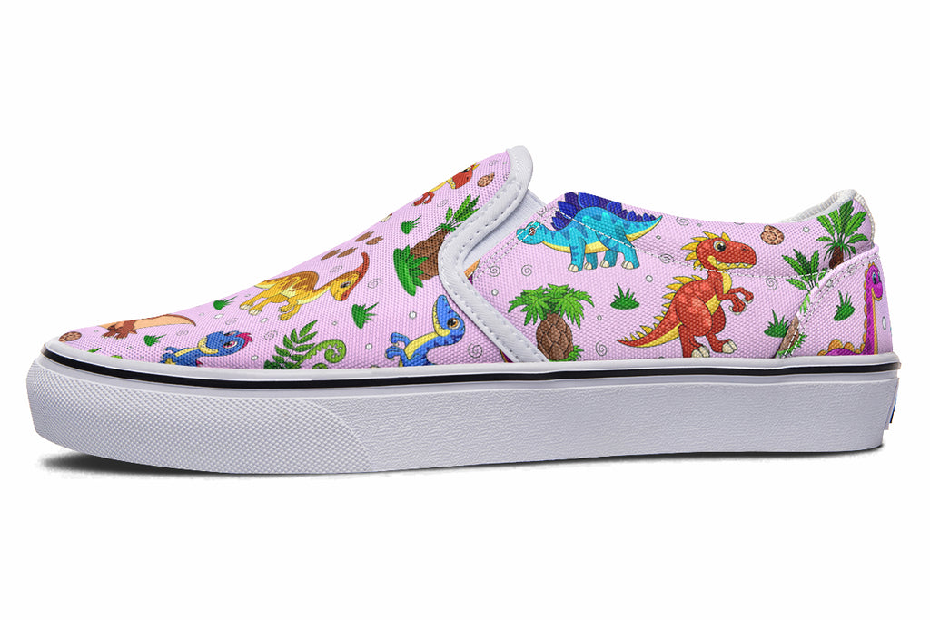 Pink Baby Dinos Slip Ons - Offbeat Sweetie