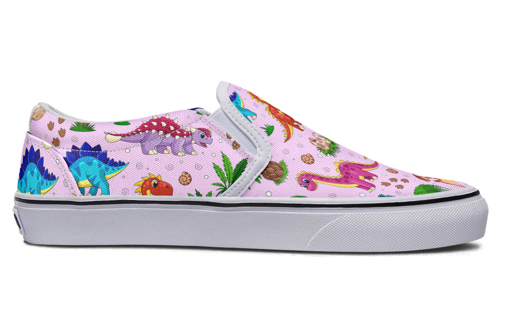 Pink Baby Dinos Slip Ons - Offbeat Sweetie