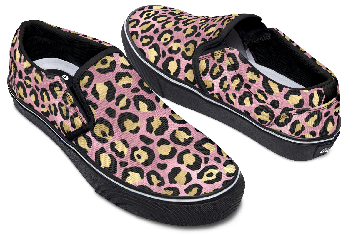 Pink Leopard Slip Ons - Offbeat Sweetie