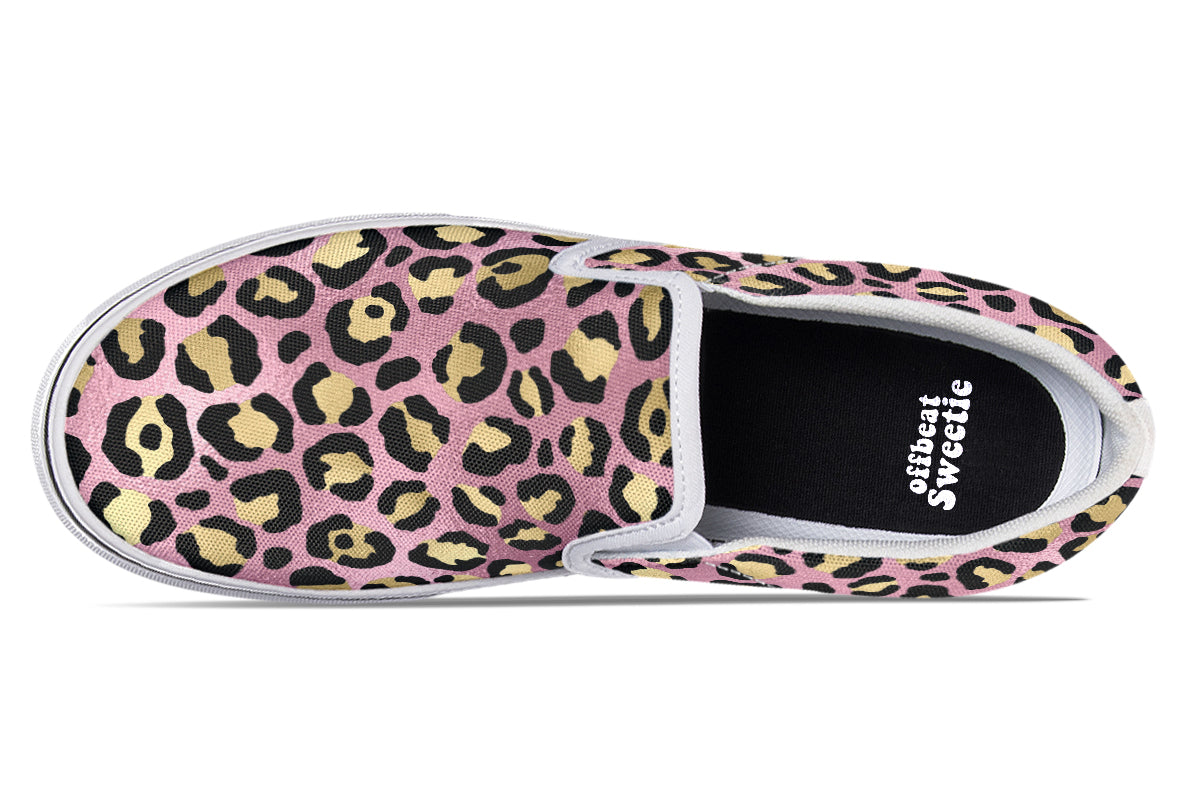 Pink Leopard Slip Ons - Offbeat Sweetie