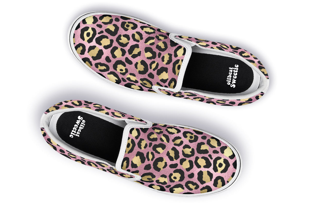 Pink Leopard Slip Ons - Offbeat Sweetie