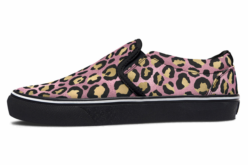 Pink Leopard Slip Ons - Offbeat Sweetie