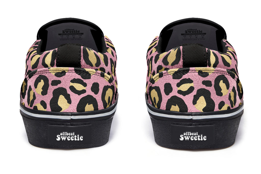 Pink Leopard Slip Ons - Offbeat Sweetie