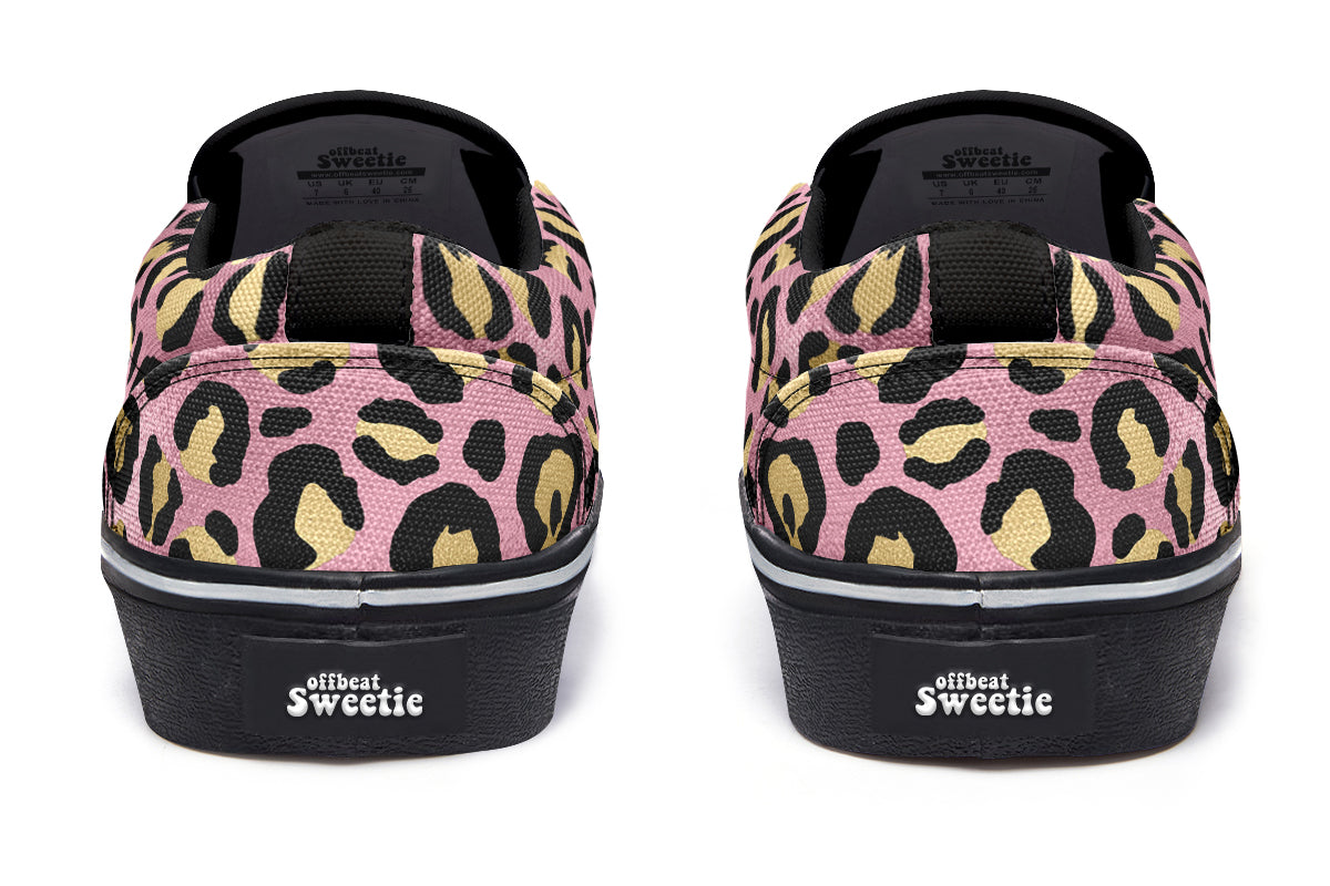 Pink Leopard Slip Ons - Offbeat Sweetie