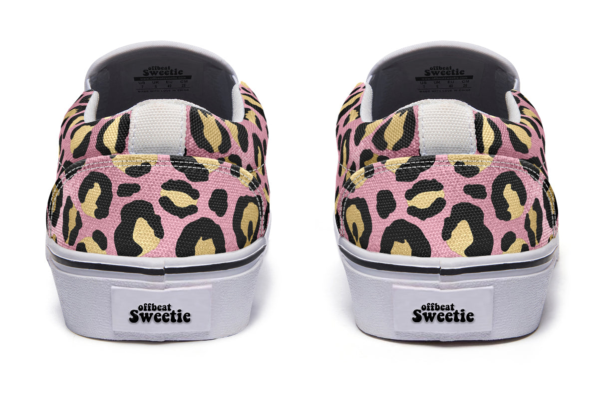 Pink Leopard Slip Ons - Offbeat Sweetie
