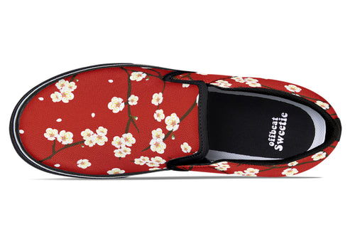 Plum Blossoms Slip Ons - Offbeat Sweetie