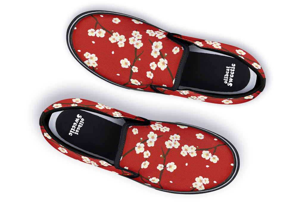 Plum Blossoms Slip Ons - Offbeat Sweetie