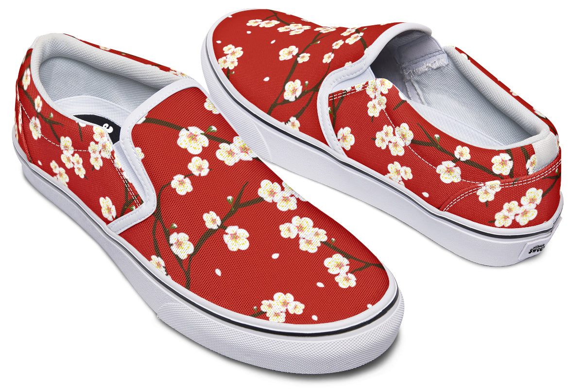 Plum Blossoms Slip Ons - Offbeat Sweetie