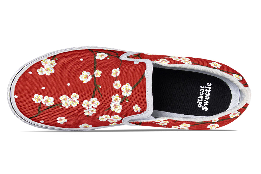 Plum Blossoms Slip Ons - Offbeat Sweetie