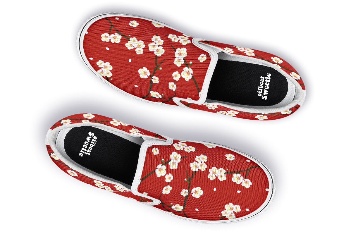 Plum Blossoms Slip Ons - Offbeat Sweetie