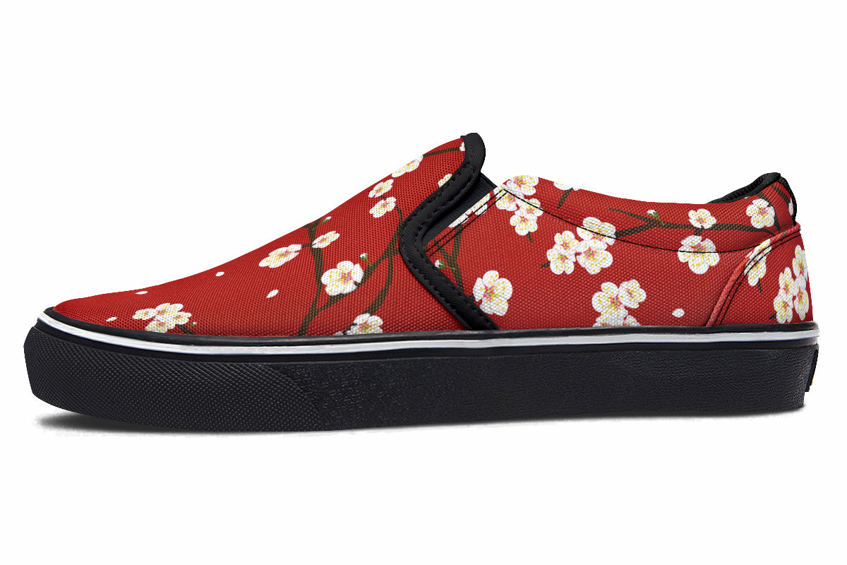 Plum Blossoms Slip Ons - Offbeat Sweetie