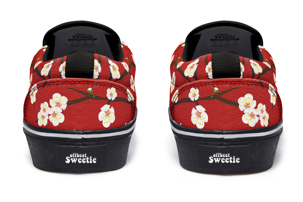 Plum Blossoms Slip Ons - Offbeat Sweetie