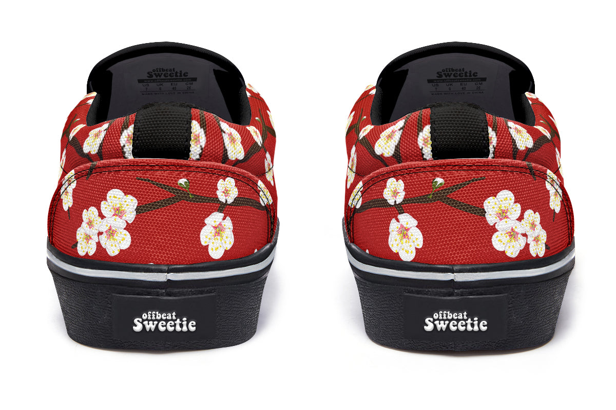 Plum Blossoms Slip Ons - Offbeat Sweetie
