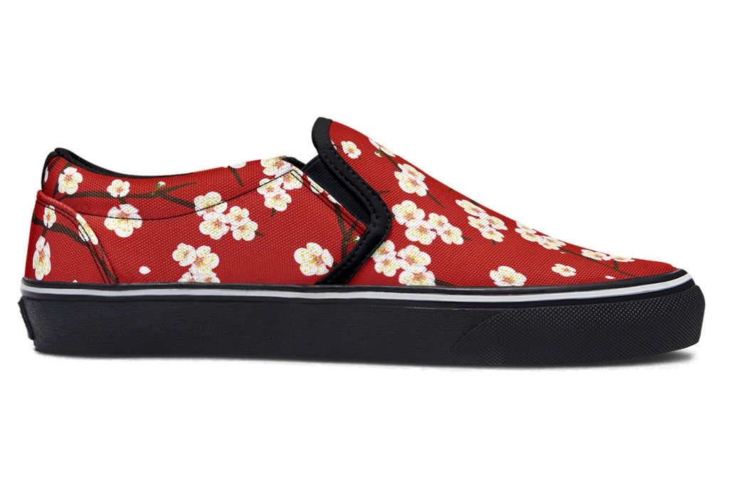 Plum Blossoms Slip Ons - Offbeat Sweetie