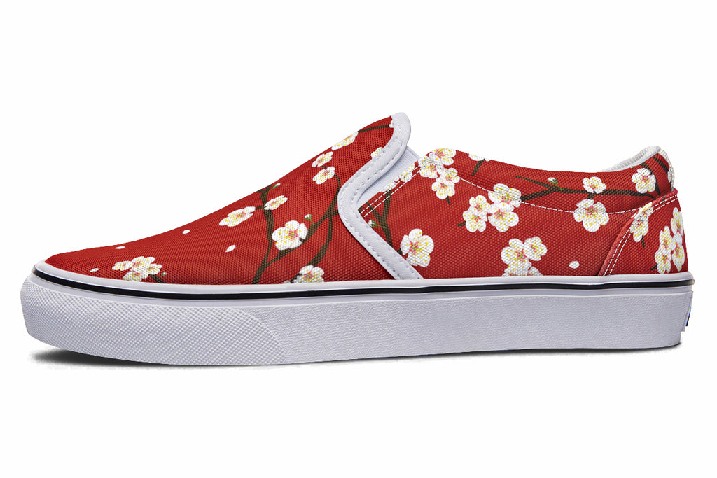 Plum Blossoms Slip Ons - Offbeat Sweetie