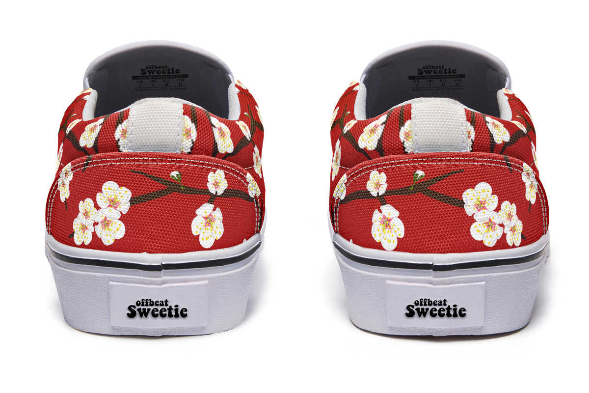 Plum Blossoms Slip Ons - Offbeat Sweetie