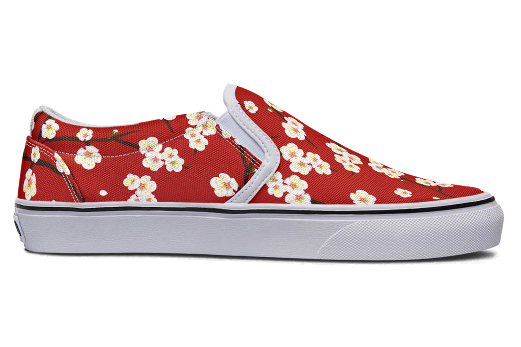Plum Blossoms Slip Ons - Offbeat Sweetie