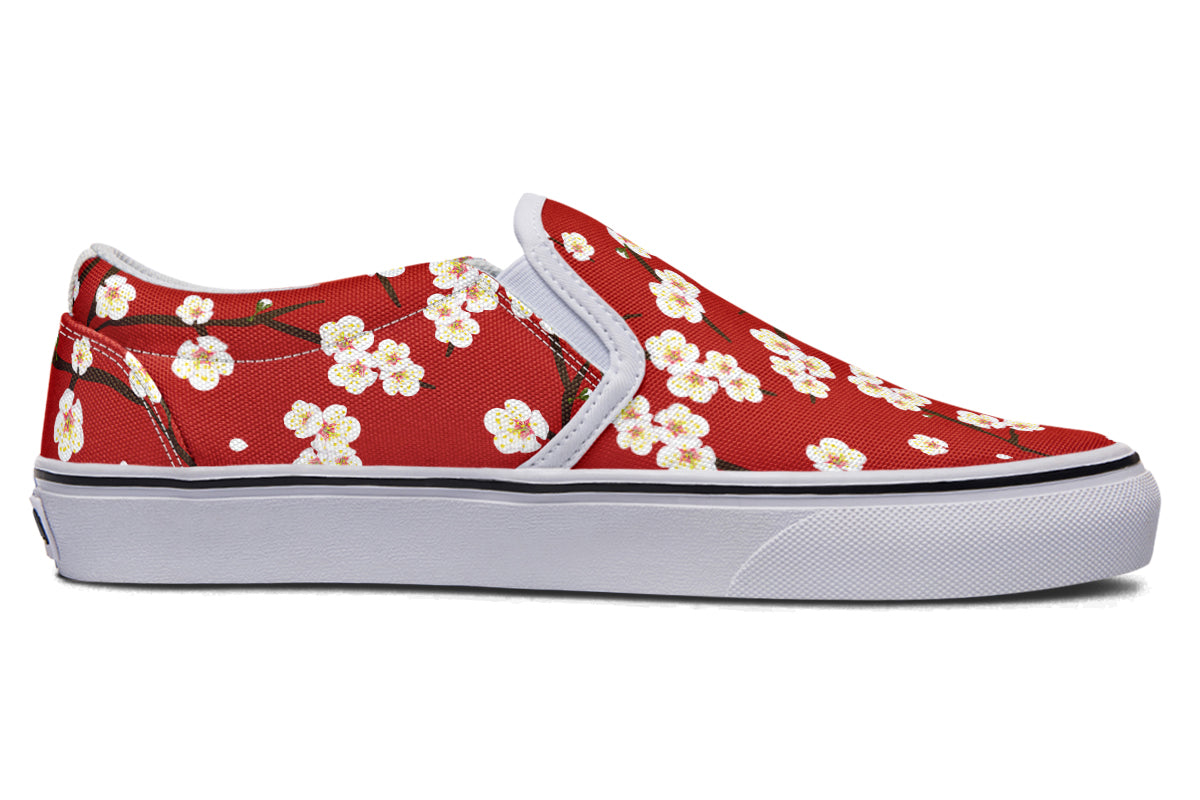 Plum Blossoms Slip Ons - Offbeat Sweetie