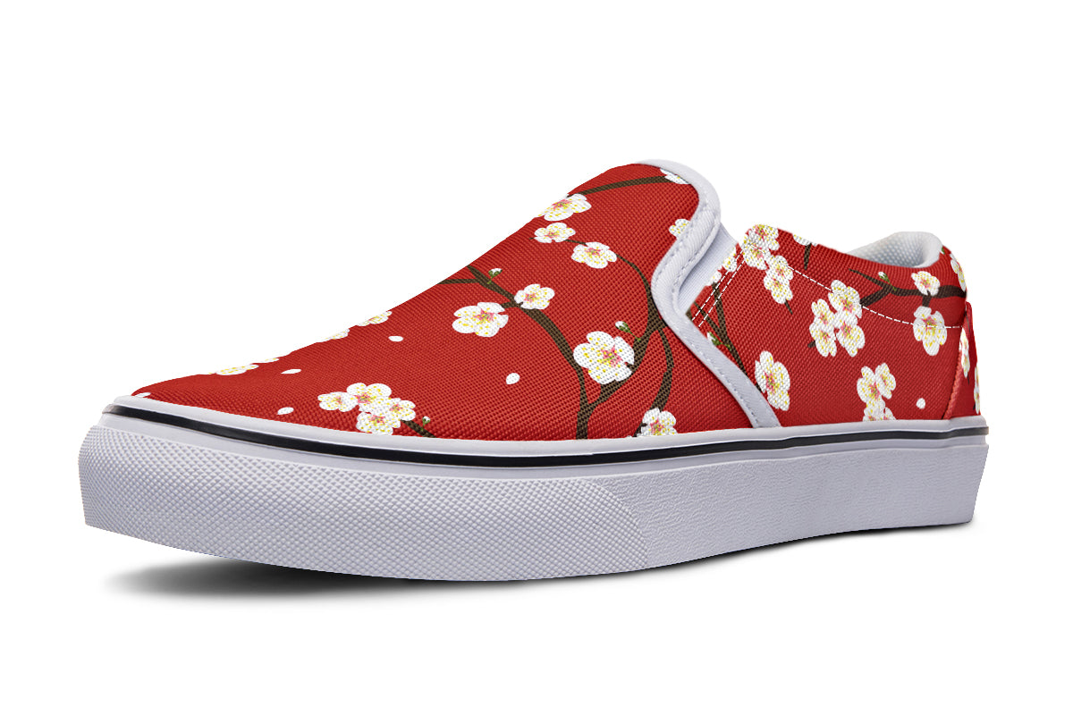 Plum Blossoms Slip Ons - Offbeat Sweetie