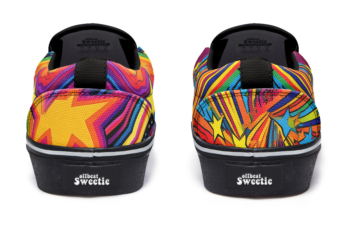 Psychedelic Mushies Slip Ons - Offbeat Sweetie