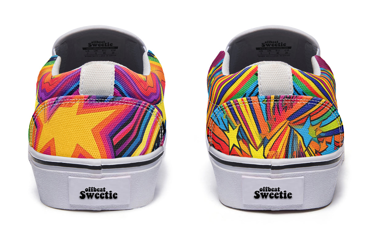 Psychedelic Mushies Slip Ons - Offbeat Sweetie