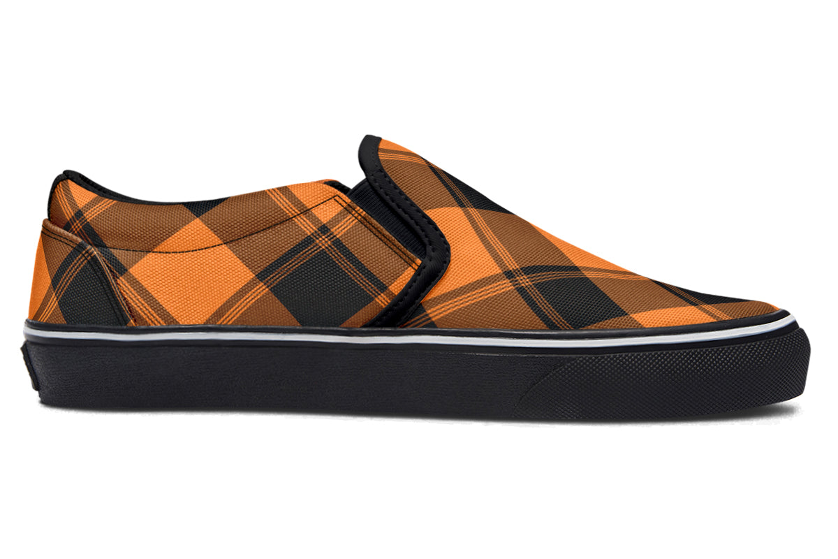 Pumpkin Pop Plaid Slip Ons