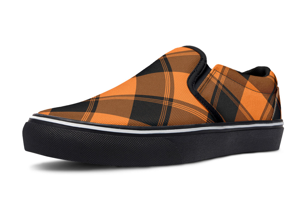 Pumpkin Pop Plaid Slip Ons