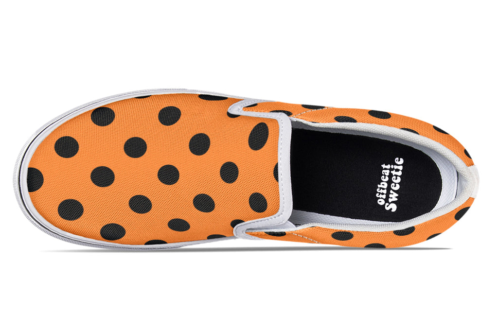 Pumpkin Pop Polka Dot Slip Ons