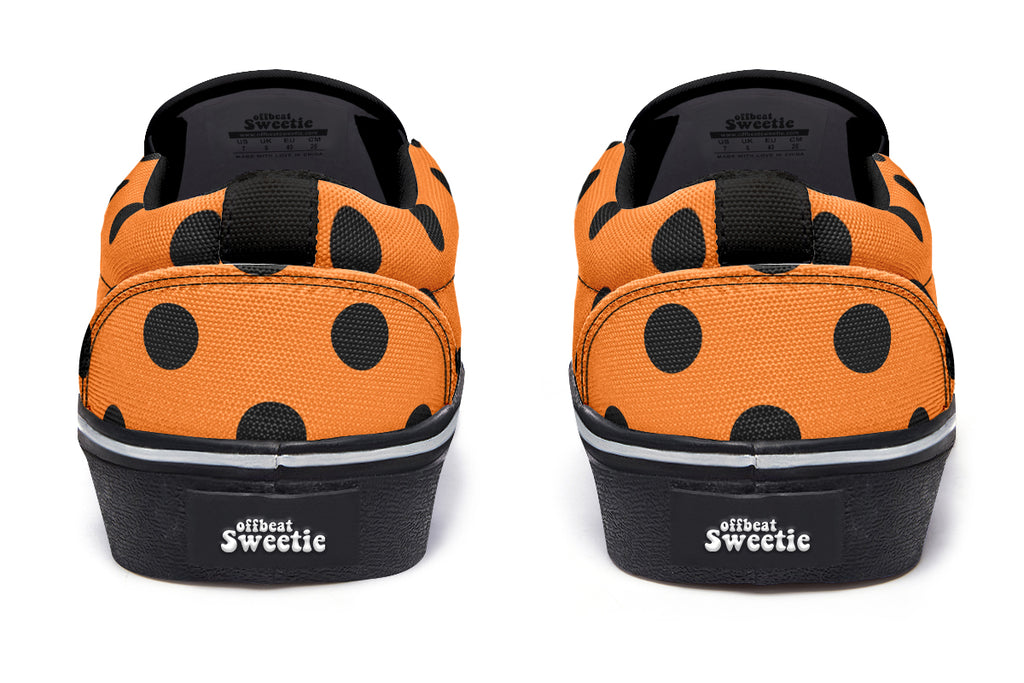 Pumpkin Pop Polka Dot Slip Ons