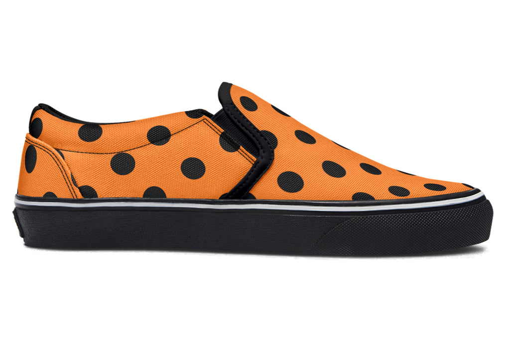 Pumpkin Pop Polka Dot Slip Ons