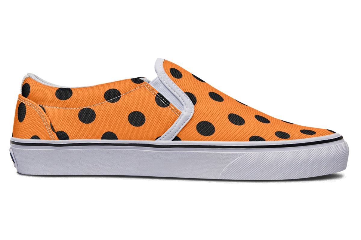 Pumpkin Pop Polka Dot Slip Ons