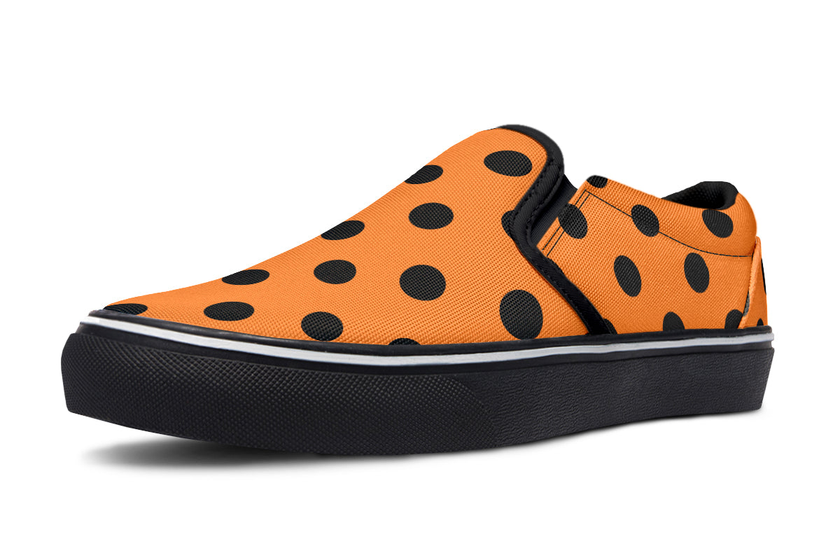 Pumpkin Pop Polka Dot Slip Ons