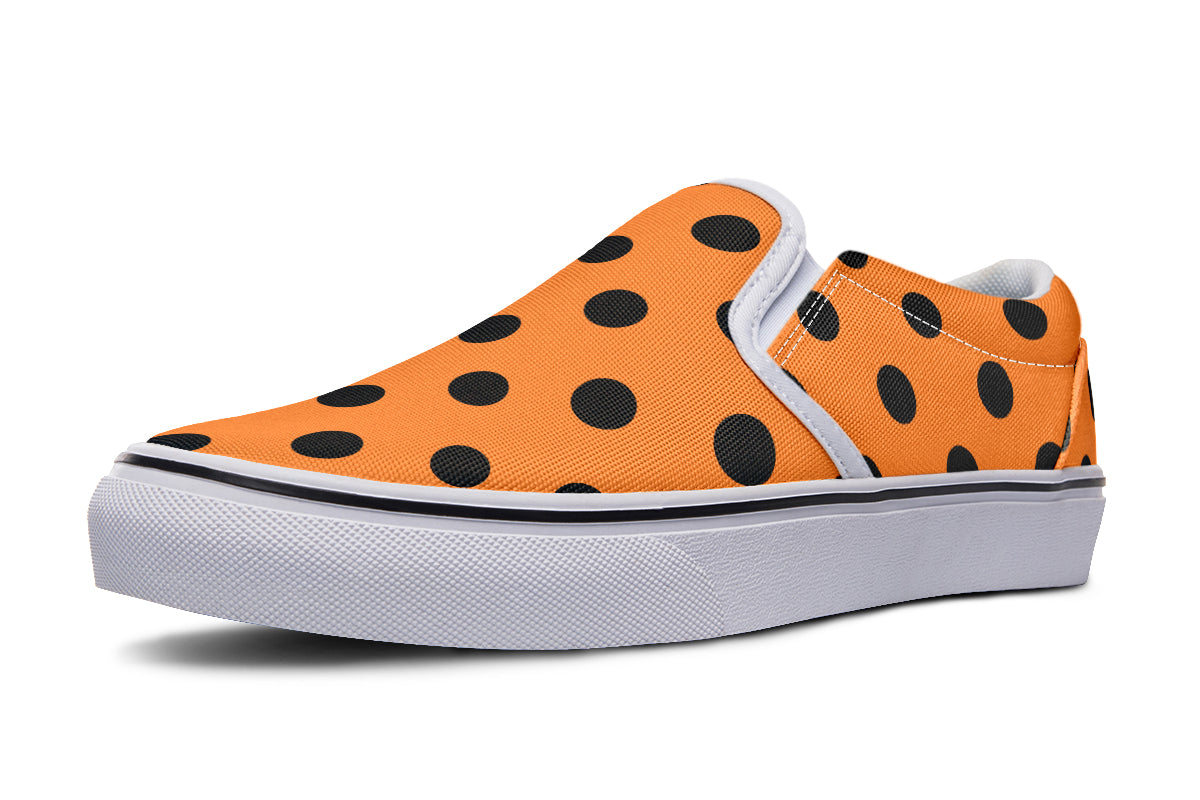Pumpkin Pop Polka Dot Slip Ons
