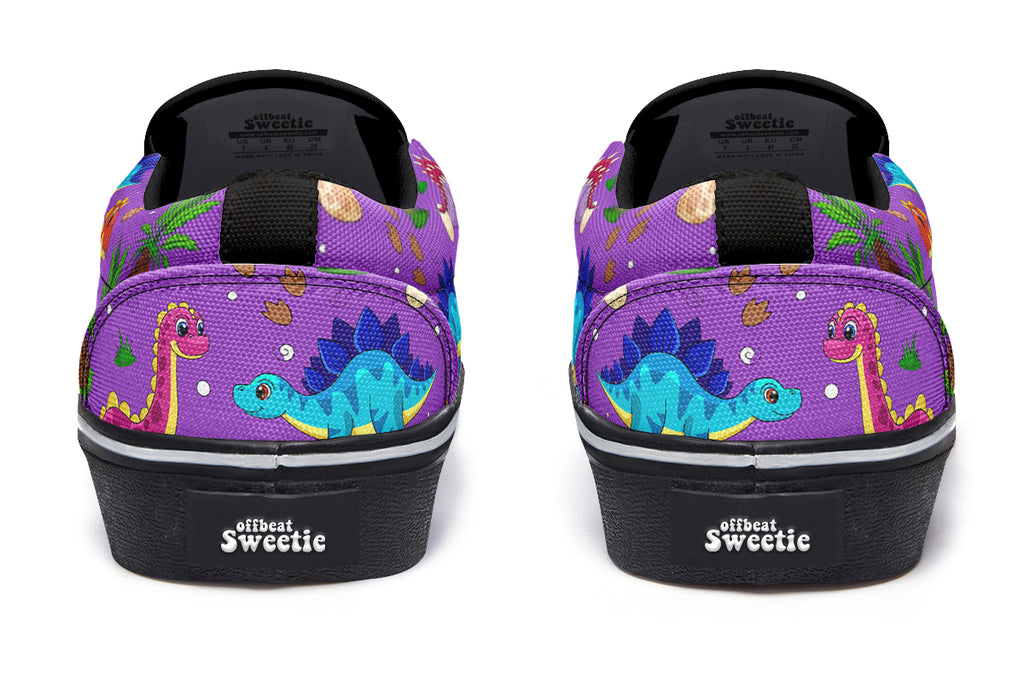 Purple Baby Dinos Slip Ons - Offbeat Sweetie