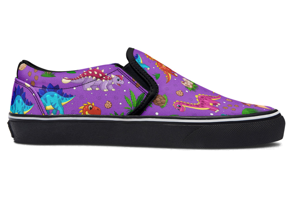 Purple Baby Dinos Slip Ons - Offbeat Sweetie