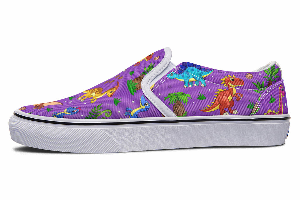 Purple Baby Dinos Slip Ons - Offbeat Sweetie