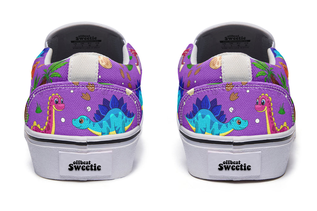 Purple Baby Dinos Slip Ons - Offbeat Sweetie