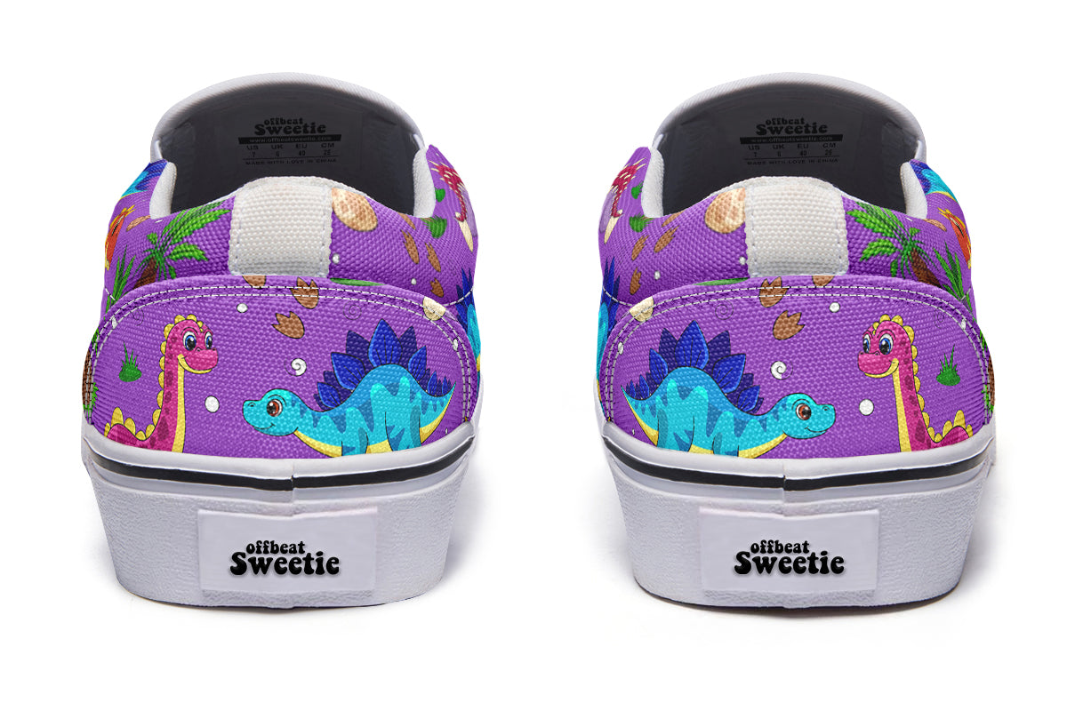 Purple Baby Dinos Slip Ons - Offbeat Sweetie
