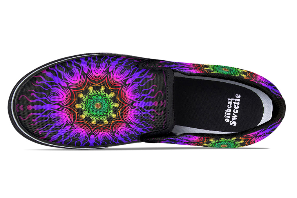 Purple Haze Mandala Slip Ons - Offbeat Sweetie