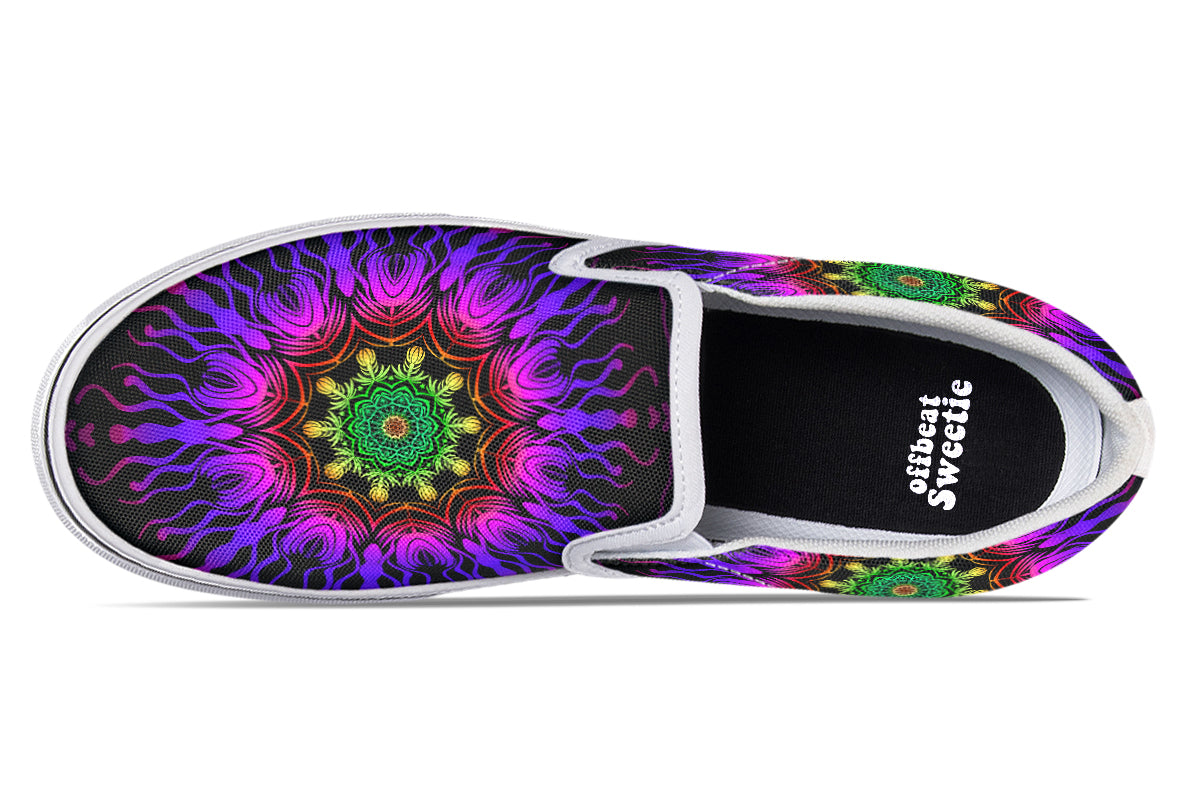 Purple Haze Mandala Slip Ons - Offbeat Sweetie
