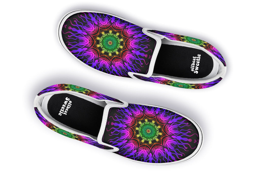 Purple Haze Mandala Slip Ons - Offbeat Sweetie