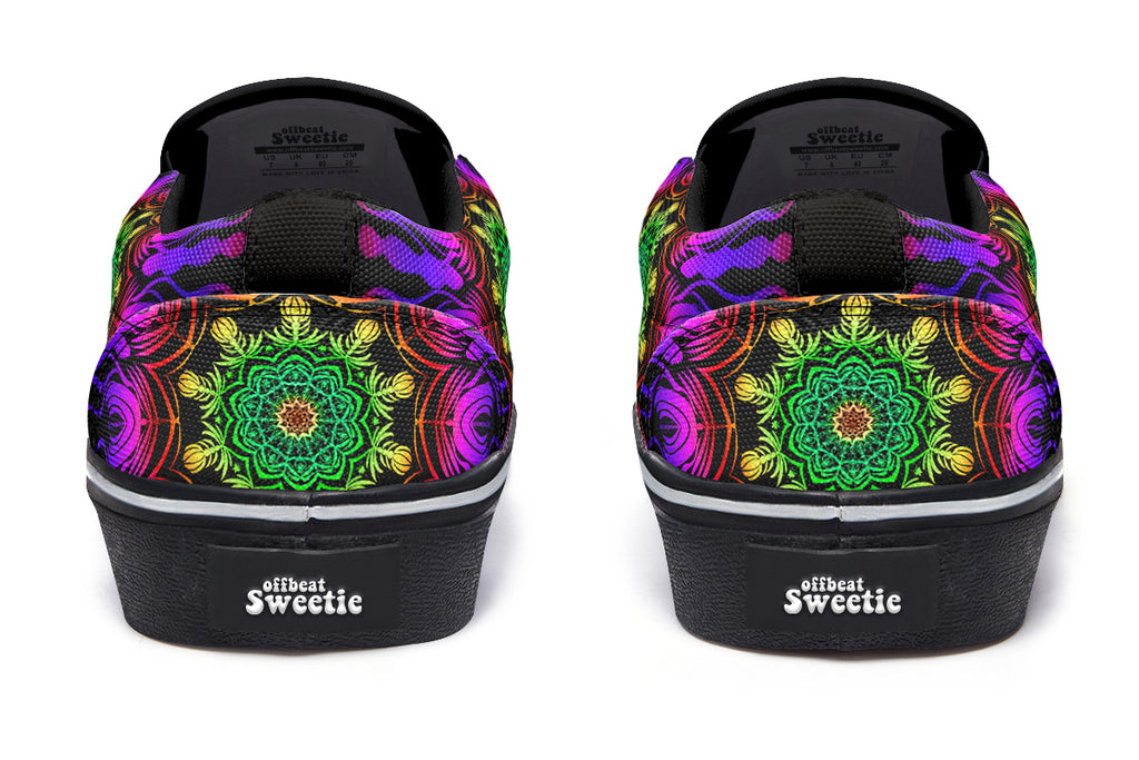 Purple Haze Mandala Slip Ons - Offbeat Sweetie