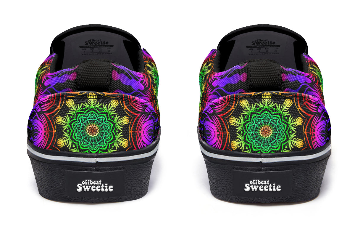 Purple Haze Mandala Slip Ons - Offbeat Sweetie