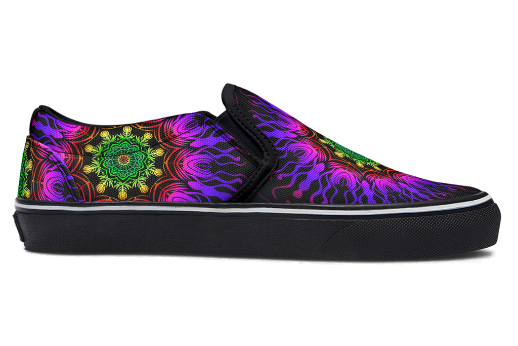 Purple Haze Mandala Slip Ons - Offbeat Sweetie