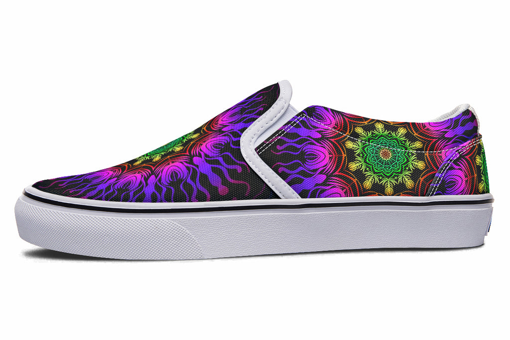 Purple Haze Mandala Slip Ons - Offbeat Sweetie