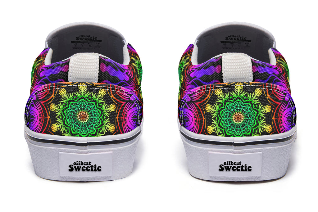 Purple Haze Mandala Slip Ons - Offbeat Sweetie