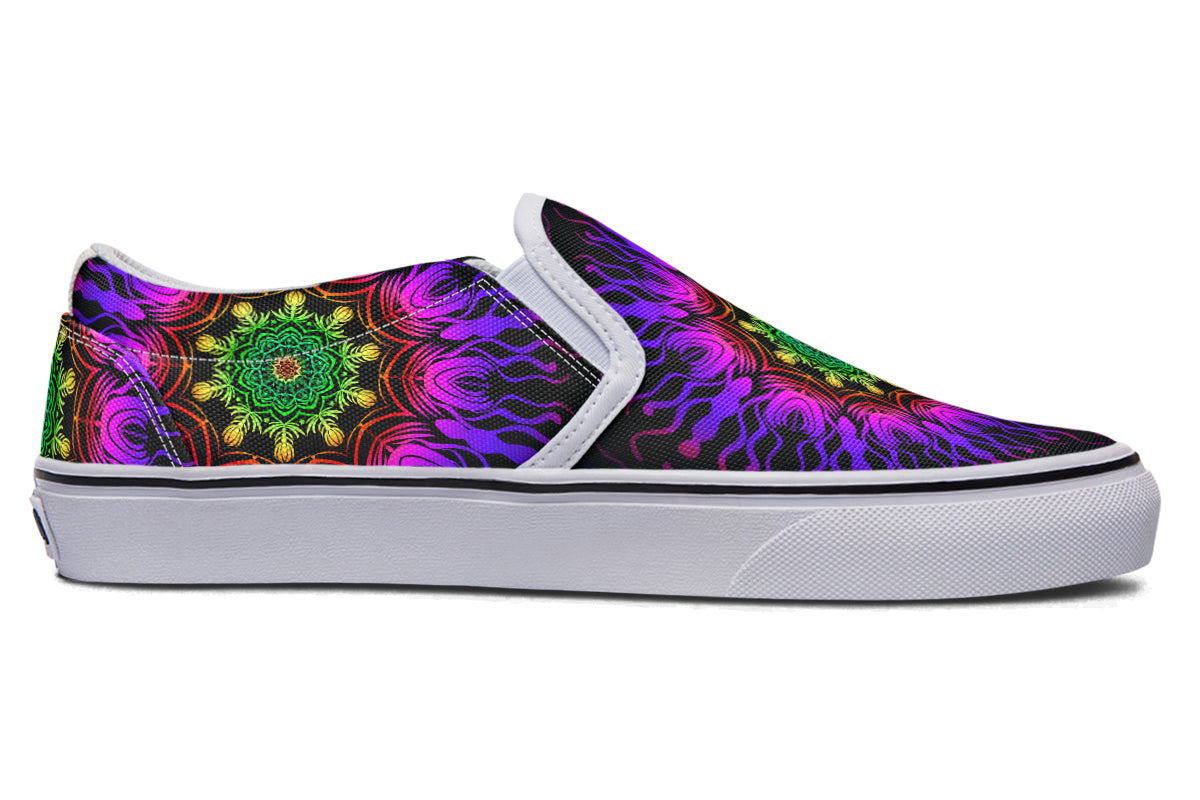 Purple Haze Mandala Slip Ons - Offbeat Sweetie